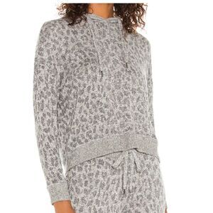 RAILS GRAY MURRAY LEOPARD HOODED TOP